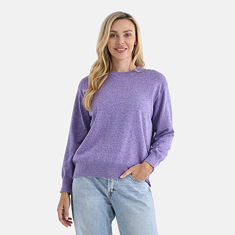 - Maisi 100% Cotton Knitted Jumper (Size L) - Purple
