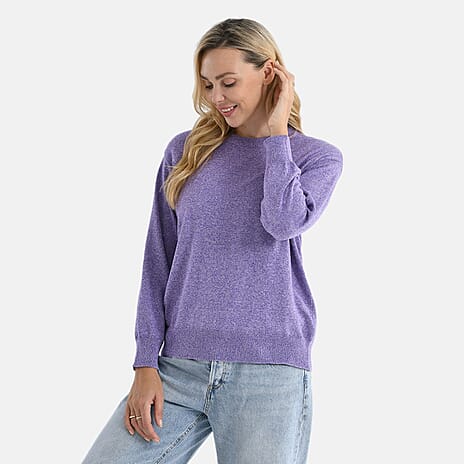 - Maisi 100% Cotton Knitted Jumper (Size XL) - Purple