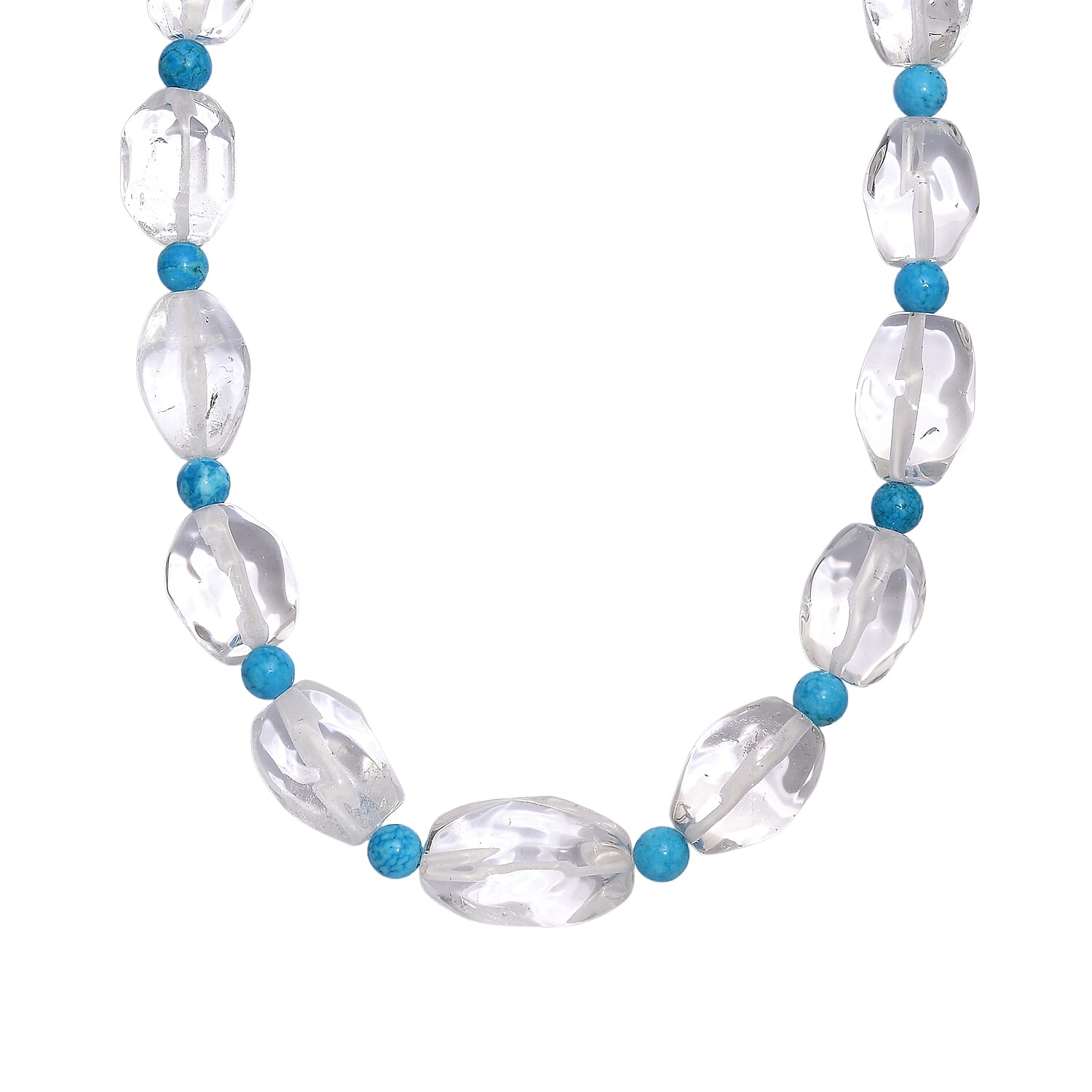 One Time Close Out Deal-  Crystal Necklace (Size 20 - 1 Ext) with Senorita Clasp in Platinum & Yellow Gold Tone 385.00 Ct.