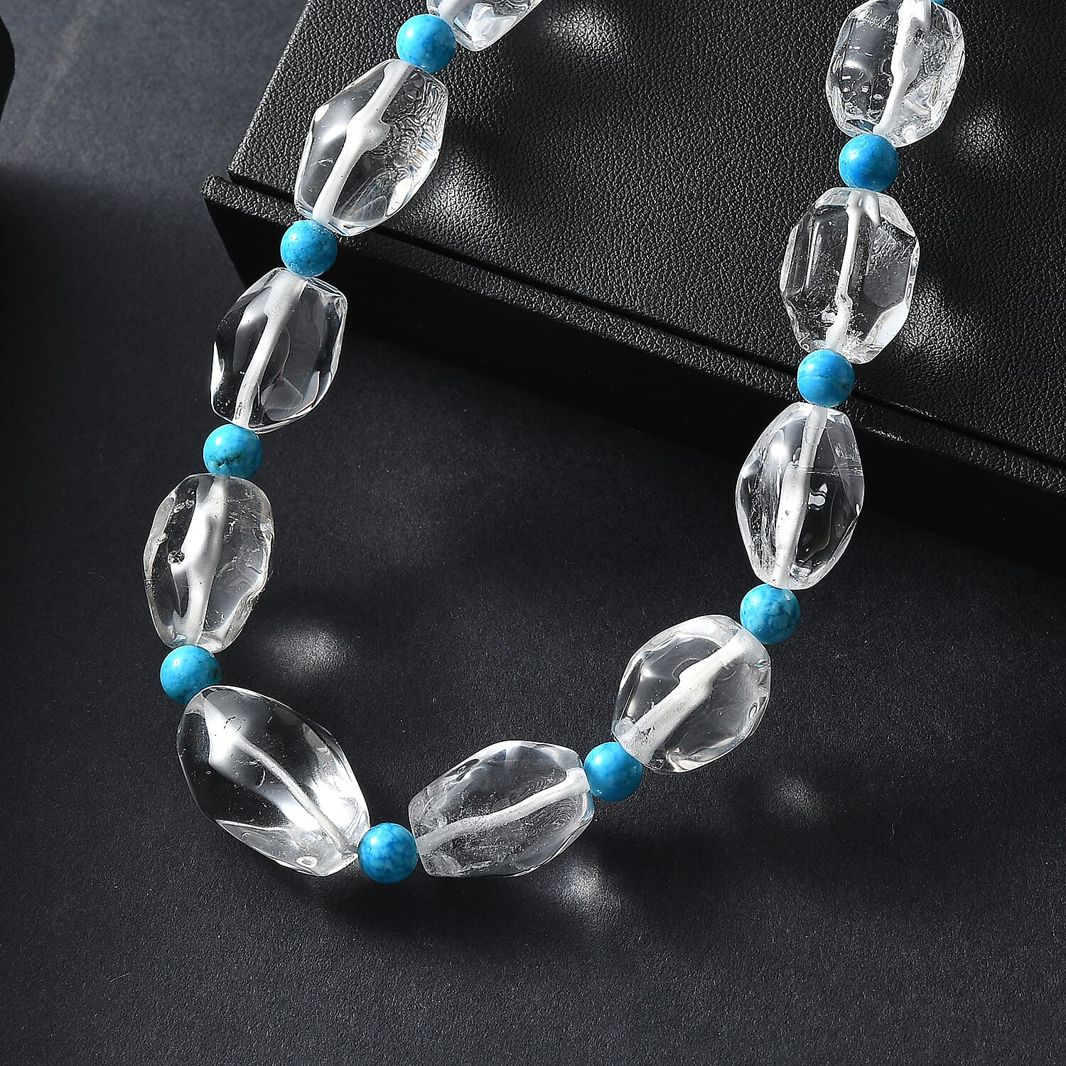 One Time Close Out Deal-  Crystal Necklace (Size 20 - 1 Ext) with Senorita Clasp in Platinum & Yellow Gold Tone 385.00 Ct.