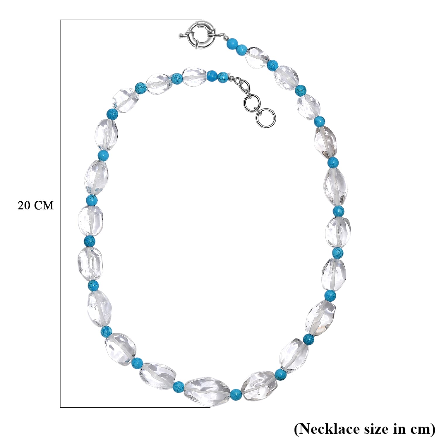 One Time Close Out Deal-  Crystal Necklace (Size 20 - 1 Ext) with Senorita Clasp in Platinum & Yellow Gold Tone 385.00 Ct.