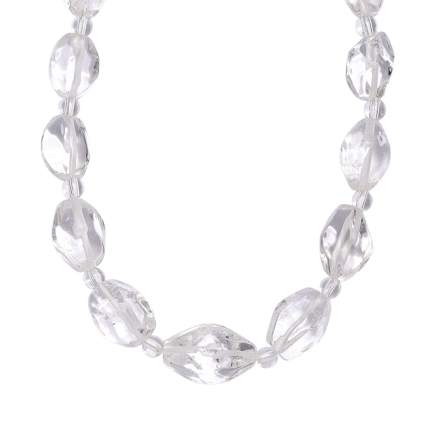 One Time Close Out Deal-  Crystal Necklace (Size 20 - 1 Ext) with Senorita Clasp in Platinum & Yellow Gold Tone 385.00 Ct.