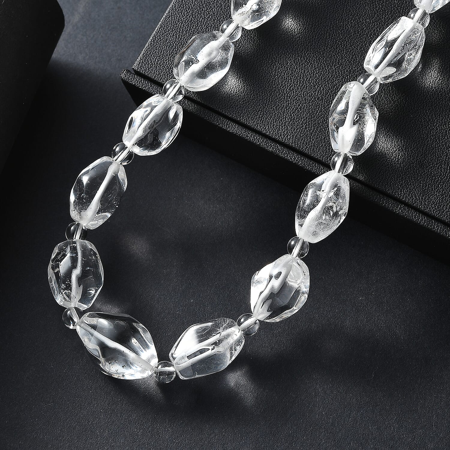 One Time Close Out Deal-  Crystal Necklace (Size 20 - 1 Ext) with Senorita Clasp in Platinum & Yellow Gold Tone 385.00 Ct.