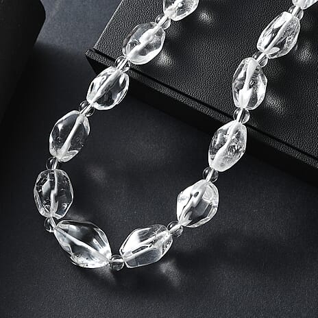 One Time Close Out Deal-  Crystal Necklace (Size 20 - 1 Ext) with Senorita Clasp in Platinum & Yellow Gold Tone 385.00 Ct.