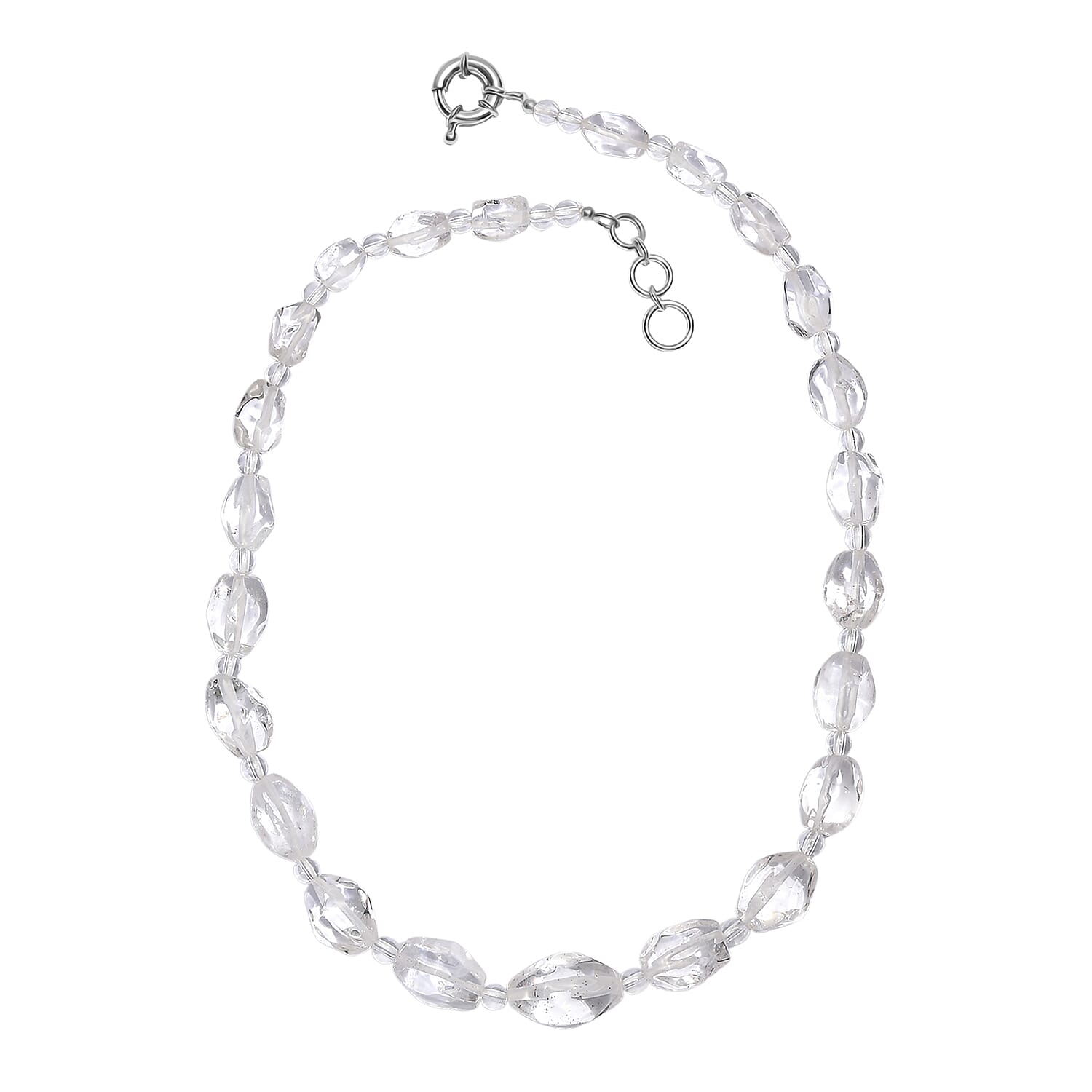 One Time Close Out Deal-  Crystal Necklace (Size 20 - 1 Ext) with Senorita Clasp in Platinum & Yellow Gold Tone 385.00 Ct.