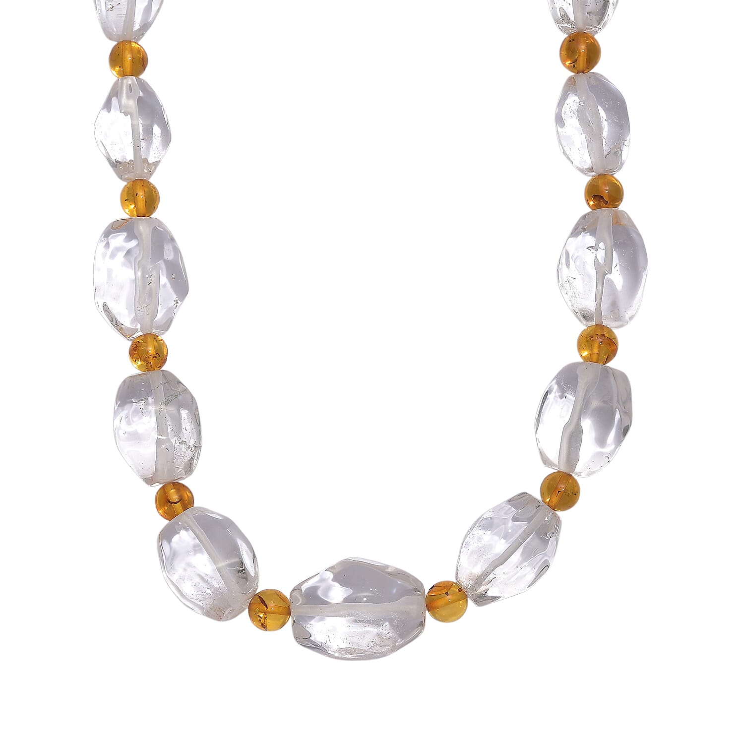 One Time Close Out Deal- Crystal Necklace (Size 20 - 1 Ext) with Senorita Clasp in Platinum & Yellow Gold Tone 385.00 Ct.