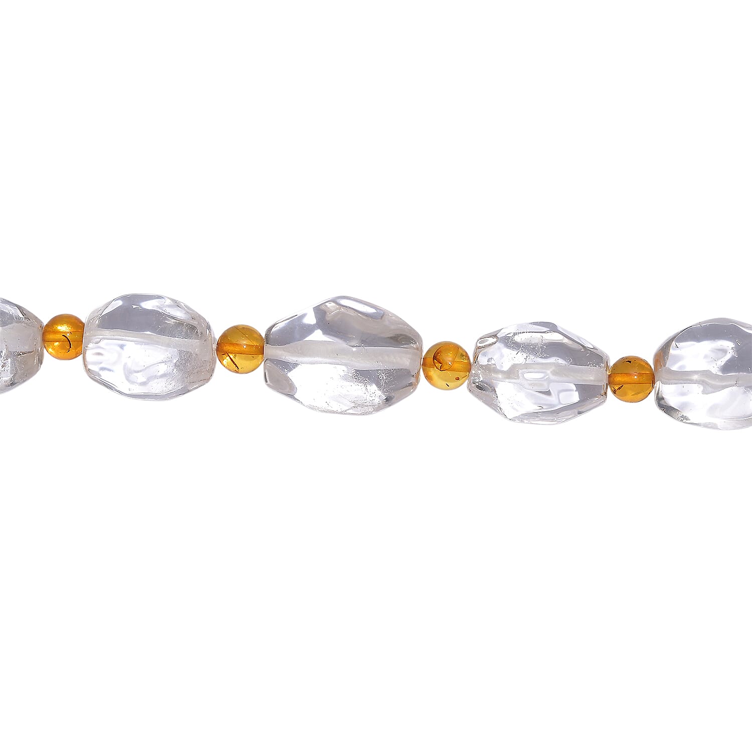 One Time Close Out Deal- Crystal Necklace (Size 20 - 1 Ext) with Senorita Clasp in Platinum & Yellow Gold Tone 385.00 Ct.