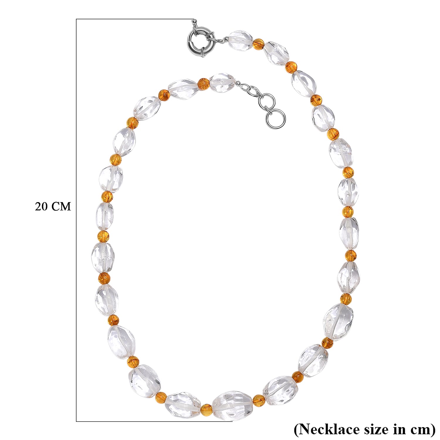 One Time Close Out Deal- Crystal Necklace (Size 20 - 1 Ext) with Senorita Clasp in Platinum & Yellow Gold Tone 385.00 Ct.