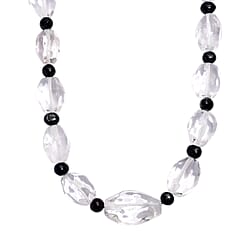 One Time Close Out Deal- Crystal Necklace (Size 20 - 1 Ext) with Senorita Clasp in Platinum & Yellow Gold Tone 385.00 Ct.