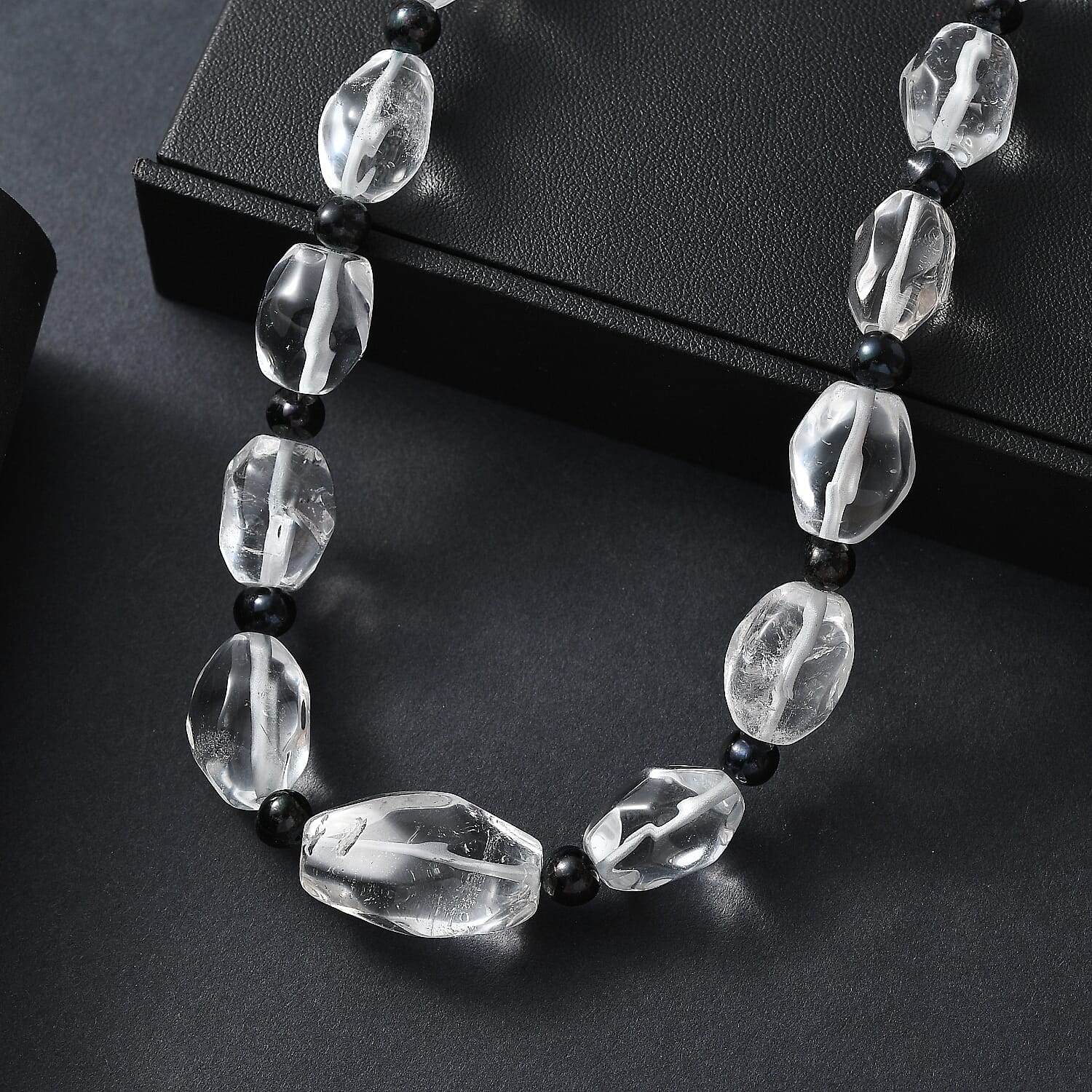 One Time Close Out Deal- Crystal Necklace (Size 20 - 1 Ext) with Senorita Clasp in Platinum & Yellow Gold Tone 385.00 Ct.