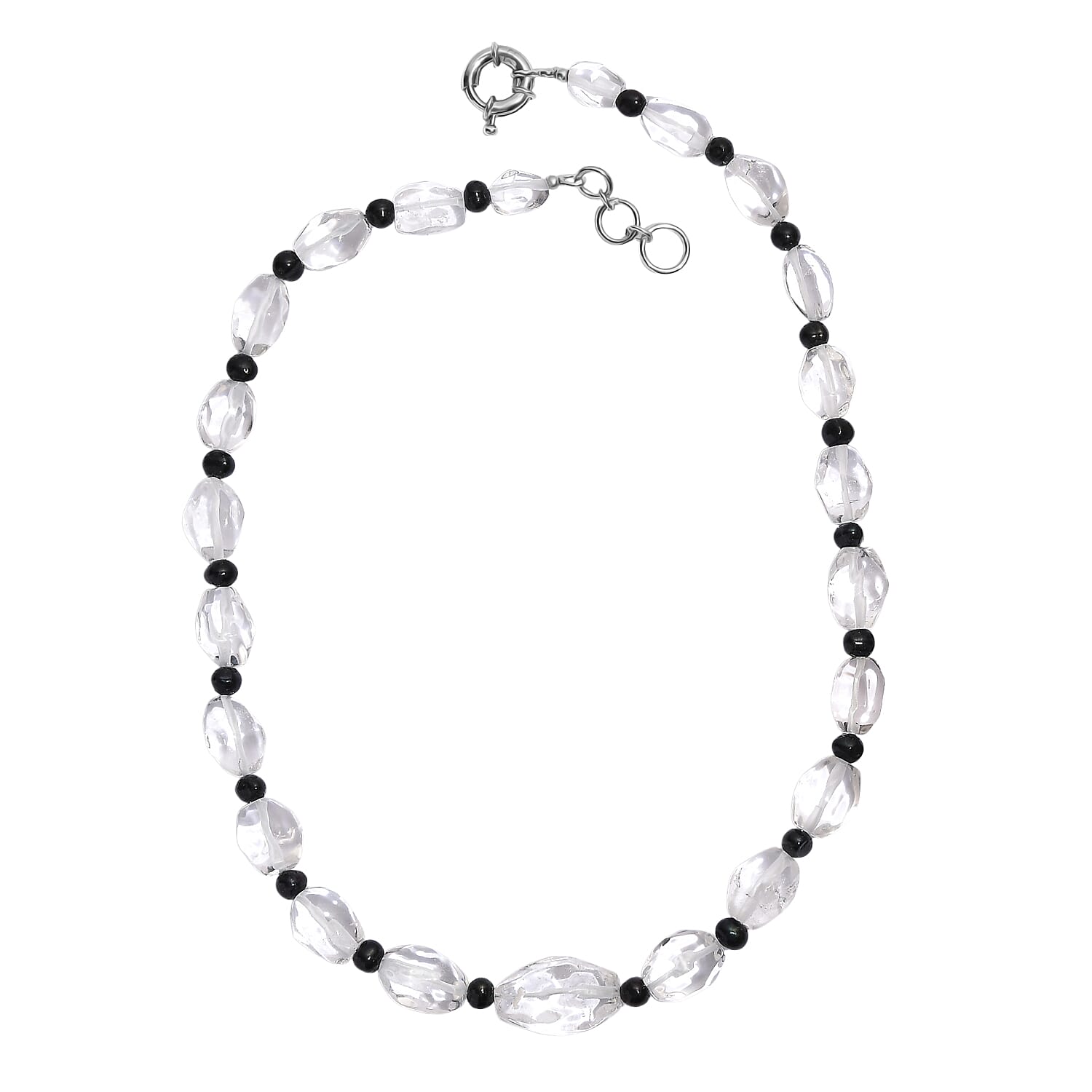 One Time Close Out Deal- Crystal Necklace (Size 20 - 1 Ext) with Senorita Clasp in Platinum & Yellow Gold Tone 385.00 Ct.