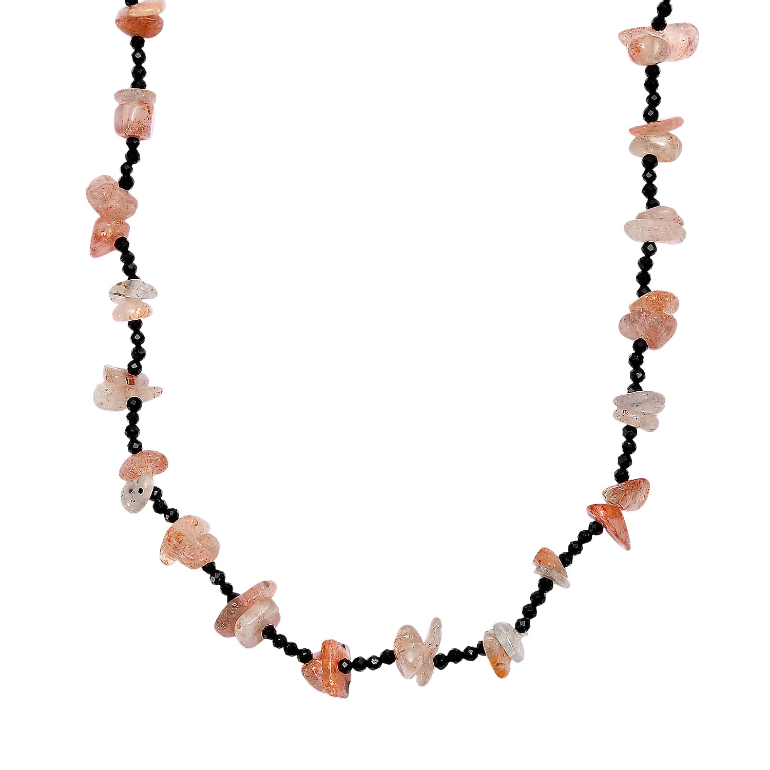 Smoky Quartz & Black Spinel Stone Necklace (Size 36) 280.00 Ct.