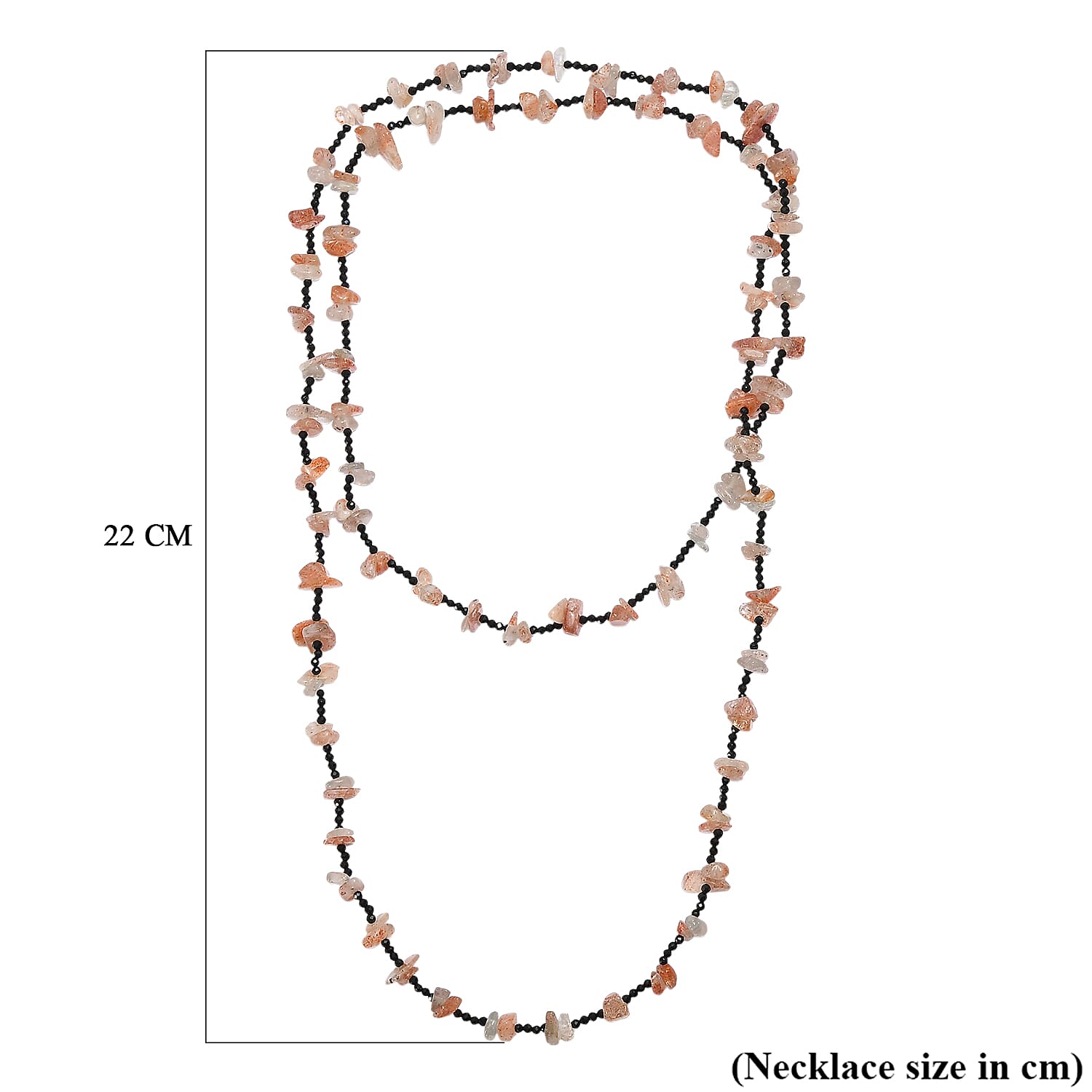 Smoky Quartz & Black Spinel Stone Necklace (Size 36) 280.00 Ct.