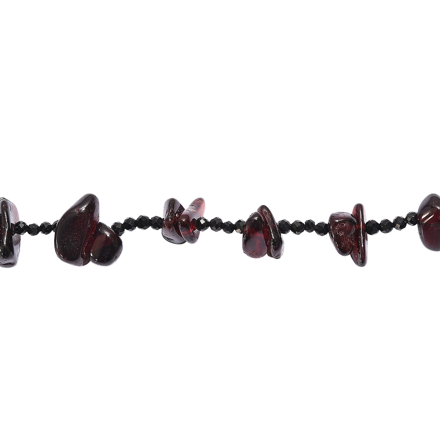 Red Garnet & Black Spinel Stone Necklace (Size 36) 280.00 Ct.