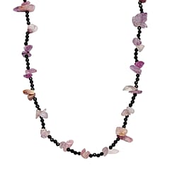 Lepidolite & Black Spinel Stone Necklace (Size 36) 280.00 Ct.