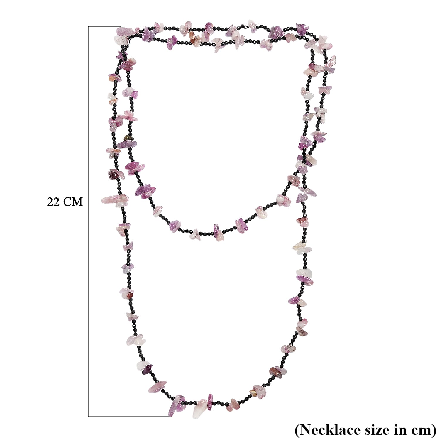 Lepidolite & Black Spinel Stone Necklace (Size 36) 280.00 Ct.