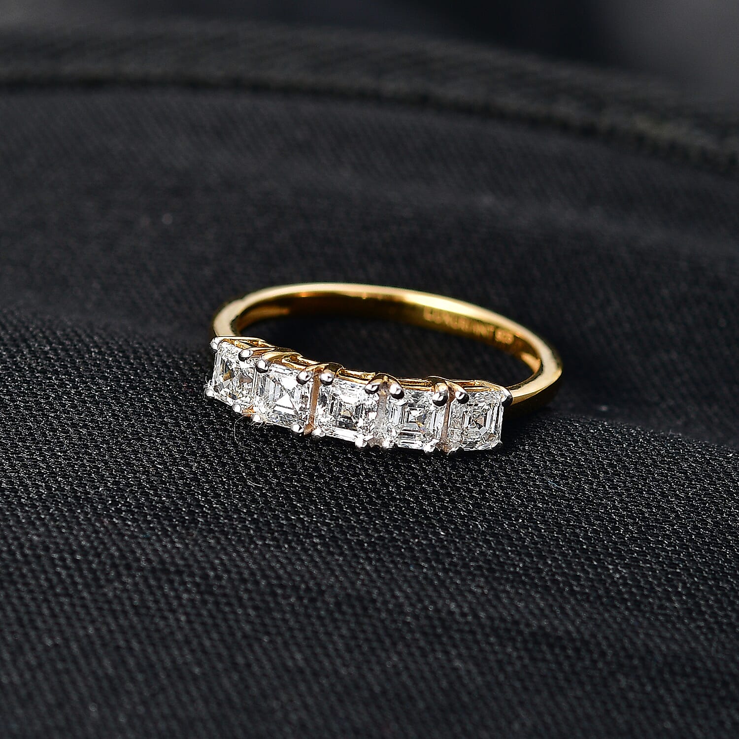 Luxuriant Lab Grown Diamond 5 Stone Ring in Sterling Silver 1.000 Ct.