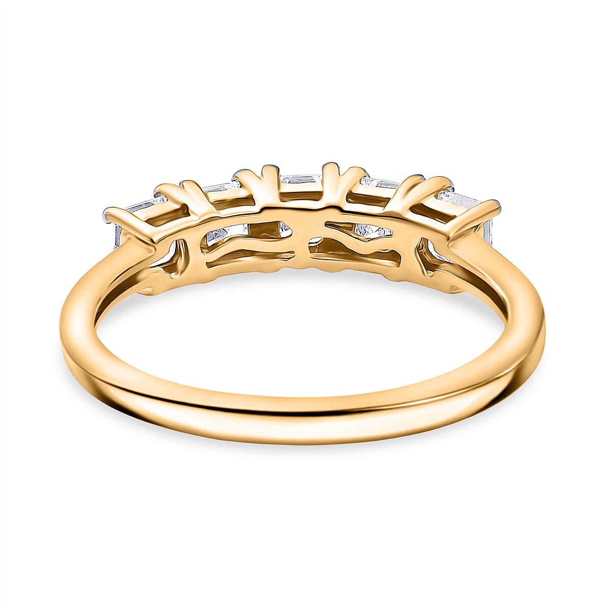 Luxuriant Lab Grown Diamond 5 Stone Ring in Sterling Silver 1.000 Ct.