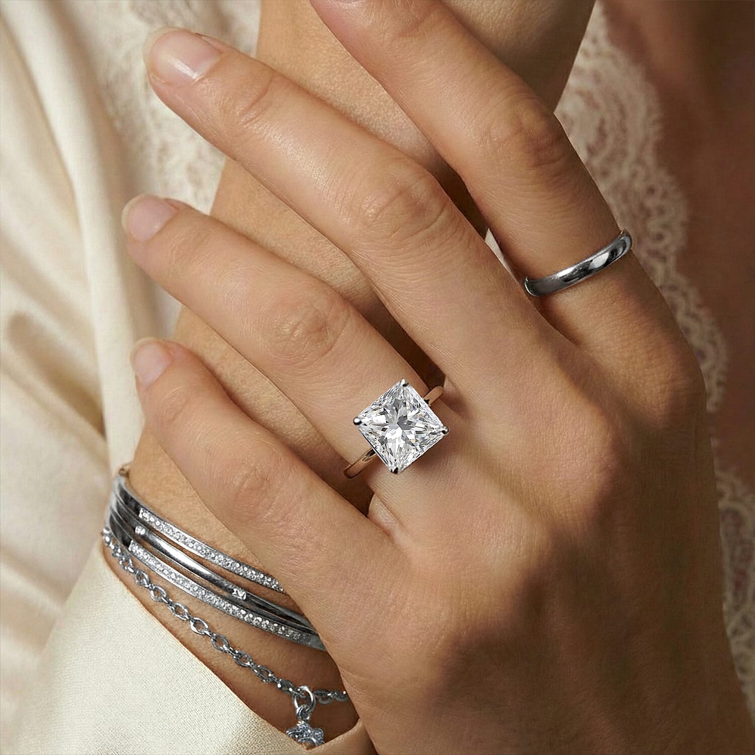 LUXURIANT 5 Carat Lab Grown Diamond Solitaire Ring in 950 Platinum