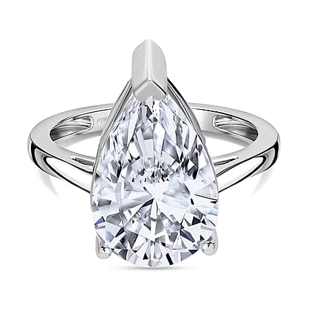 LUXURIANT 5 Ct. Lab Grown Diamond Pear-Cut Solitaire Ring in 950 Platinum LUXURIANT 5 Ct. Lab Grown Diamond Pear-Cut Solitaire Ring in 950 Platinum