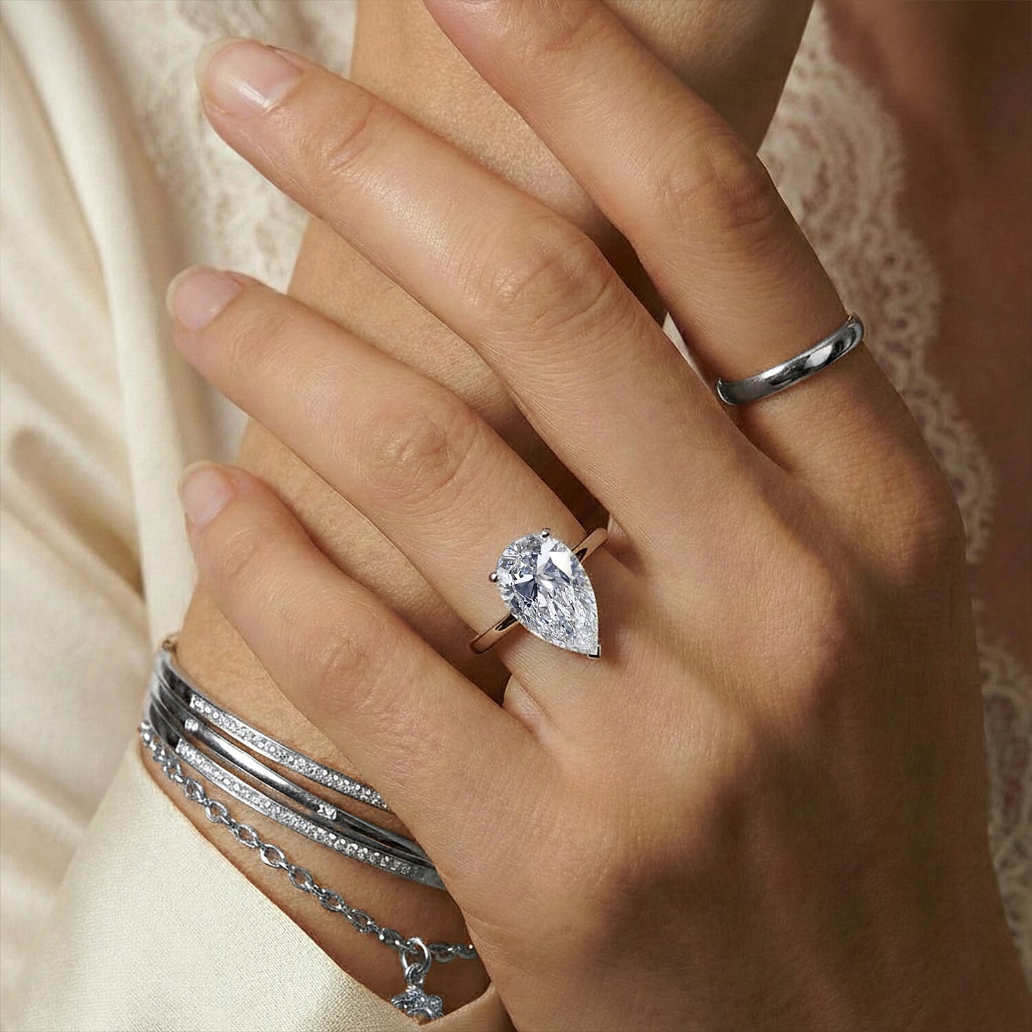 LUXURIANT 5 Carat Lab Grown Diamond Solitaire Ring in 950 Platinum