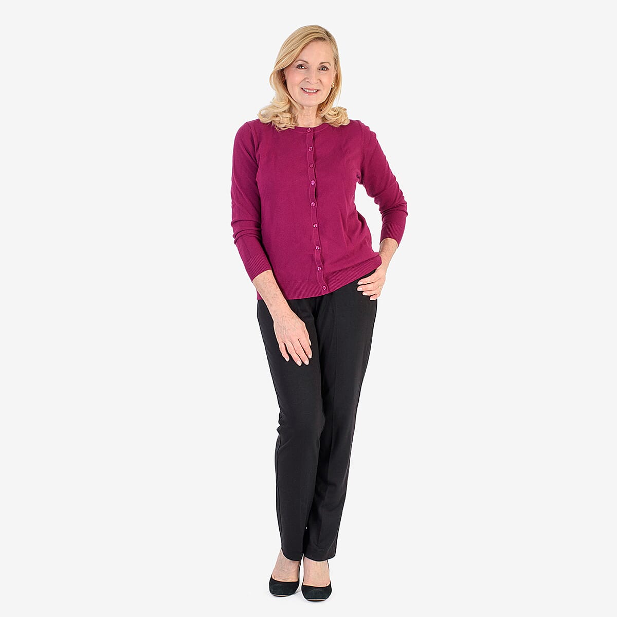 Classic Straight Leg Trousers (Size 12) - Black