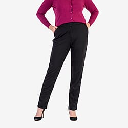 Classic Straight Leg Trousers (Size 8) - Black