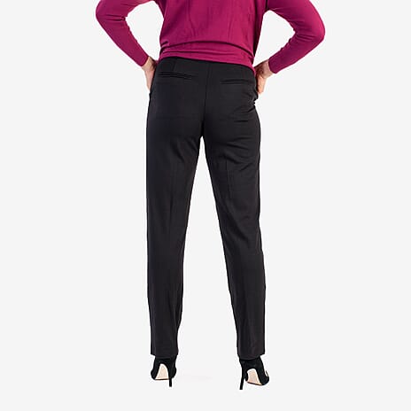 Classic Straight Leg Trousers (Size 18) - Black