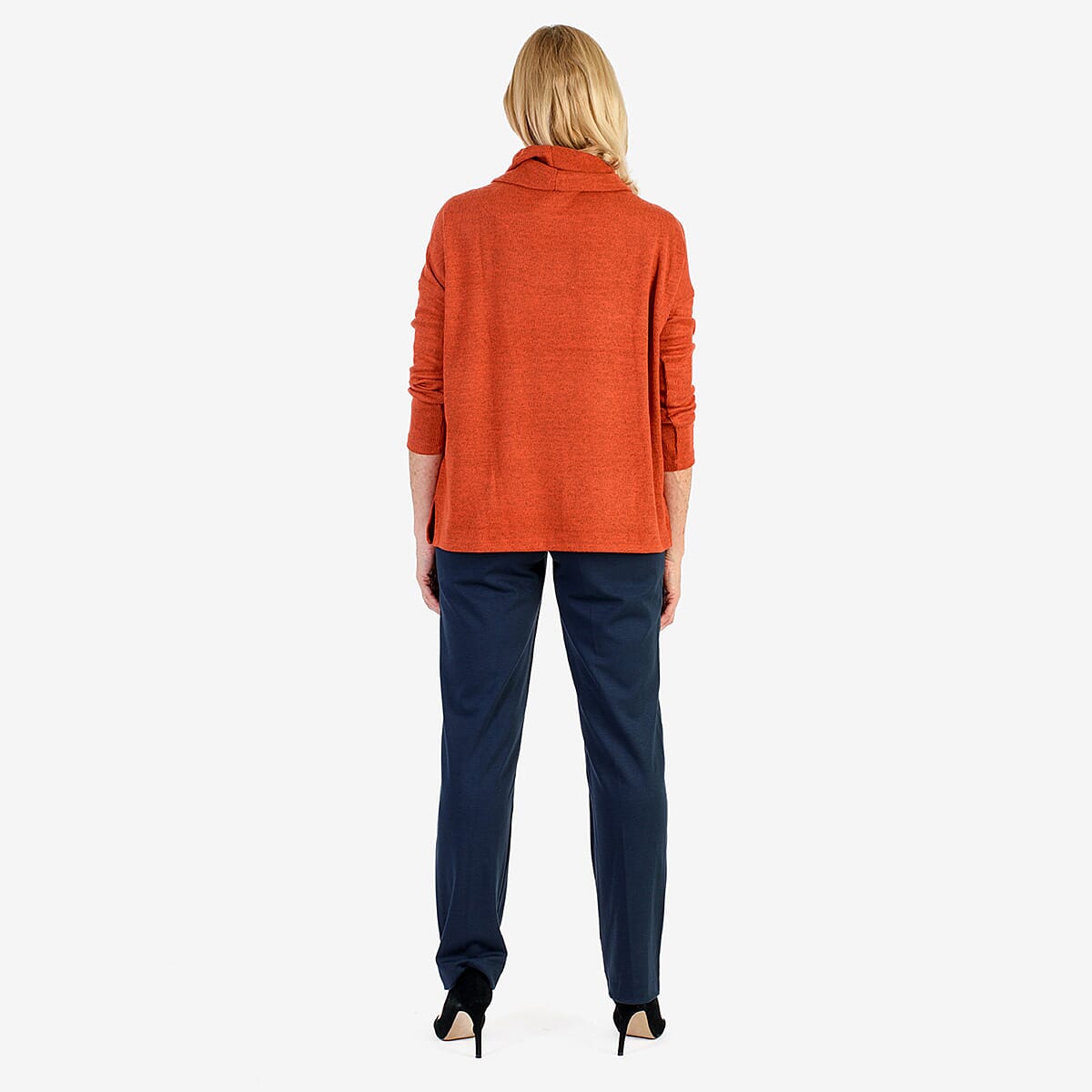 Classic Straight Leg Trousers (Size 14) - Navy