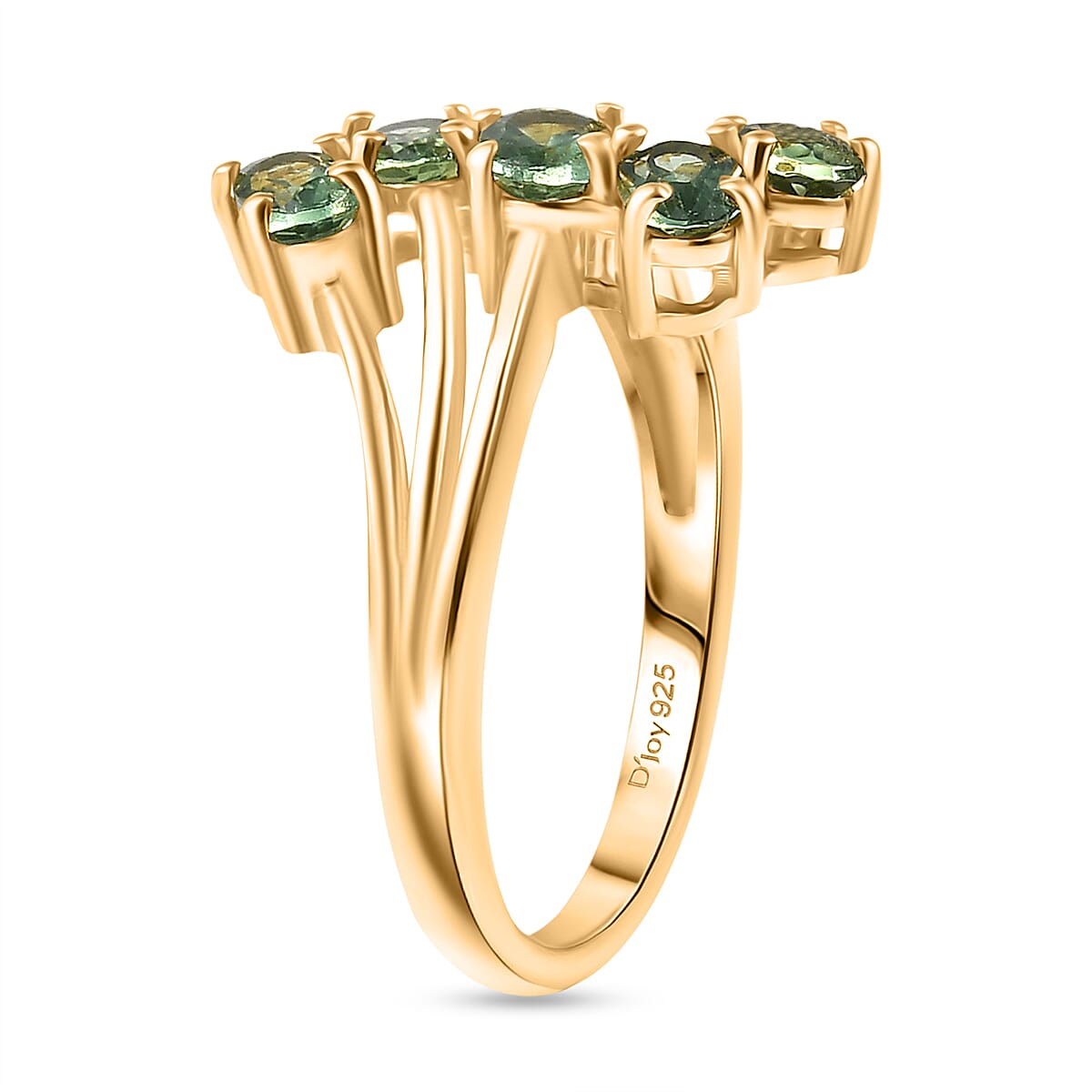 D'Joy Green Apatite Ring in 18K Vermeil Yellow Gold Plated Sterling Silver 1.21 Ct.
