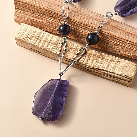 EverTrue African Amethyst Necklace (Size 20) with Lobster Clasp 240.00 Ct.