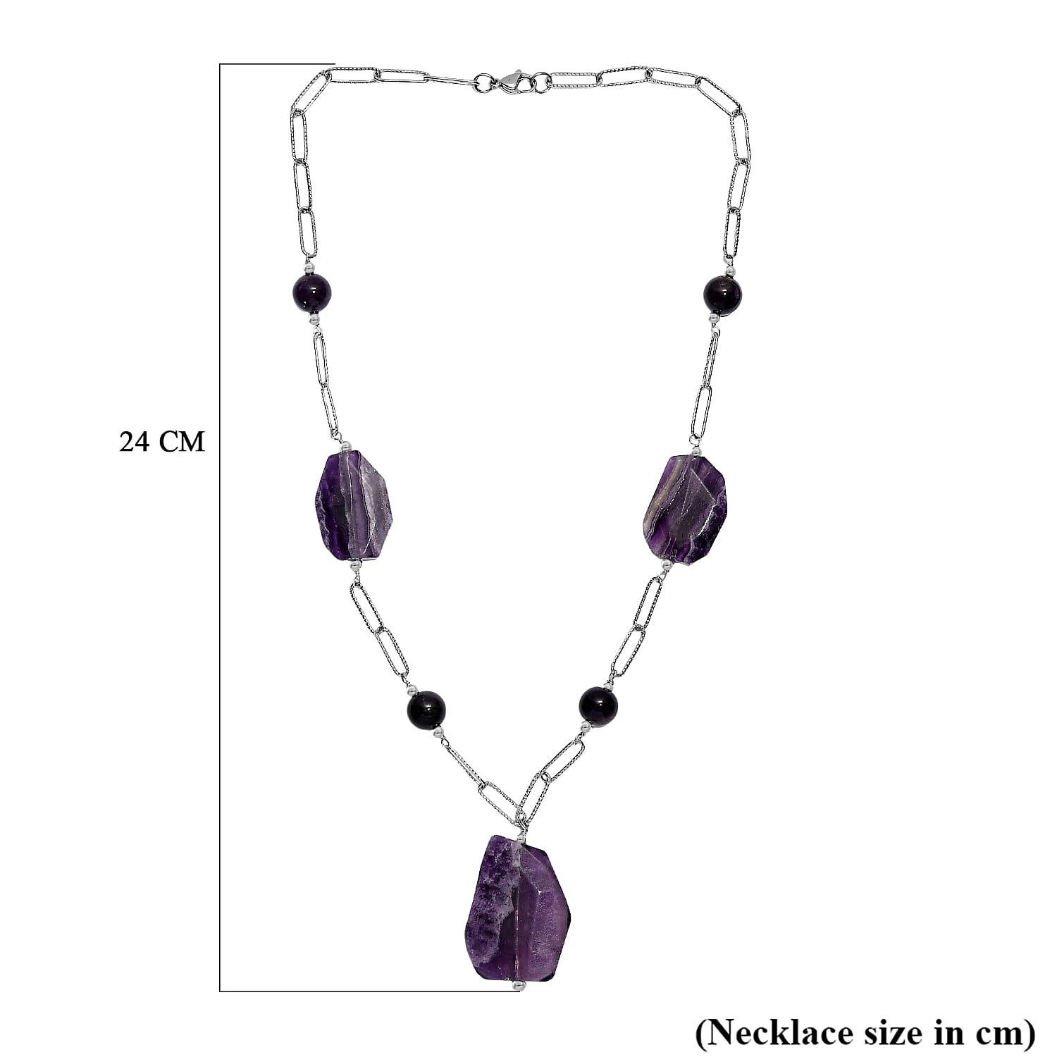 EverTrue African Amethyst Necklace (Size 20) with Lobster Clasp 240.00 Ct.