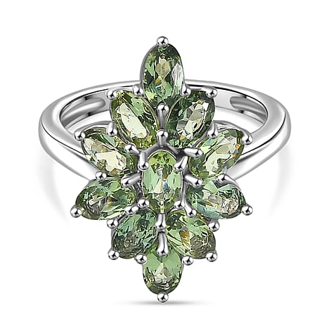 D'Joy Green Apatite Ring in Platinum Overlay Sterling Silver 2.82 Ct.