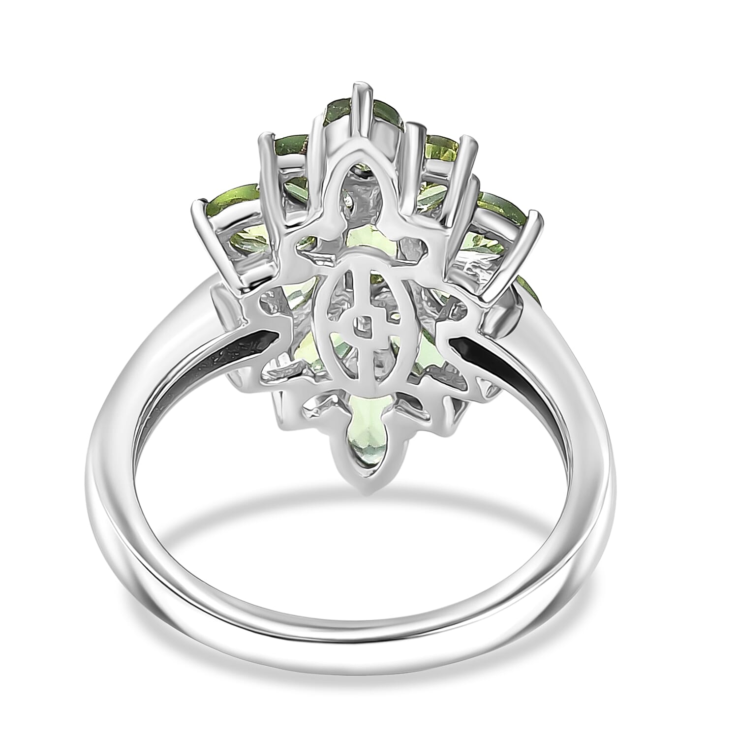 D'Joy Green Apatite Ring in Platinum Overlay Sterling Silver 2.82 Ct.