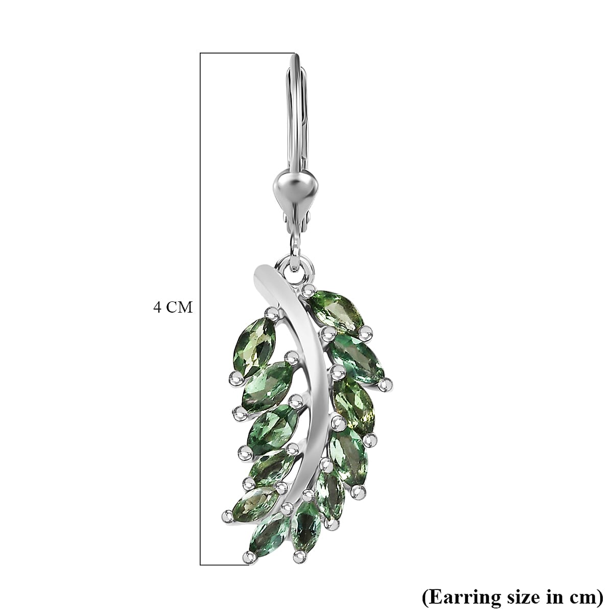 D'Joy Green Apatite Earring in Platinum Overlay Sterling Silver 3.21 Ct.