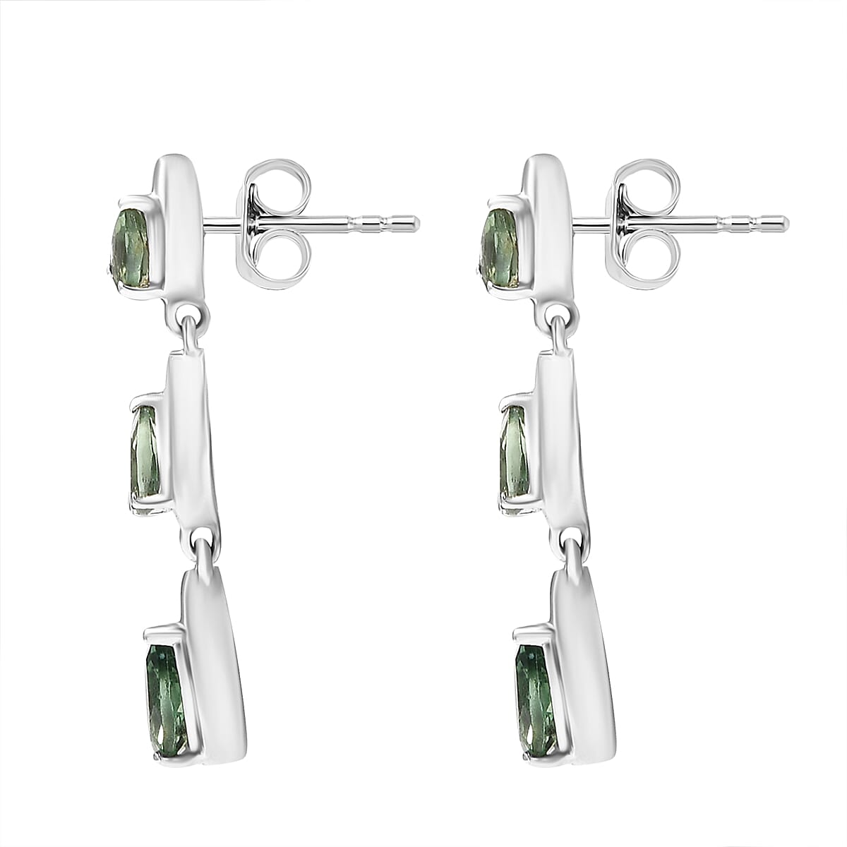 D'Joy Green Apatite Dangling Earring in Platinum Overlay Sterling Silver 1.66 Ct.