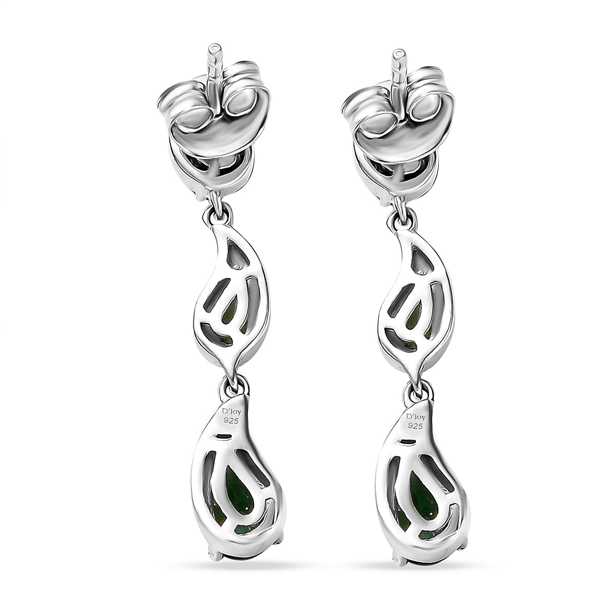 D'Joy Green Apatite Dangling Earring in Platinum Overlay Sterling Silver 1.66 Ct.