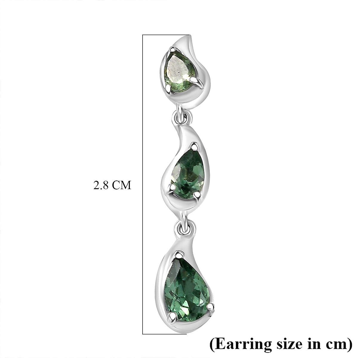 D'Joy Green Apatite Dangling Earring in Platinum Overlay Sterling Silver 1.66 Ct.