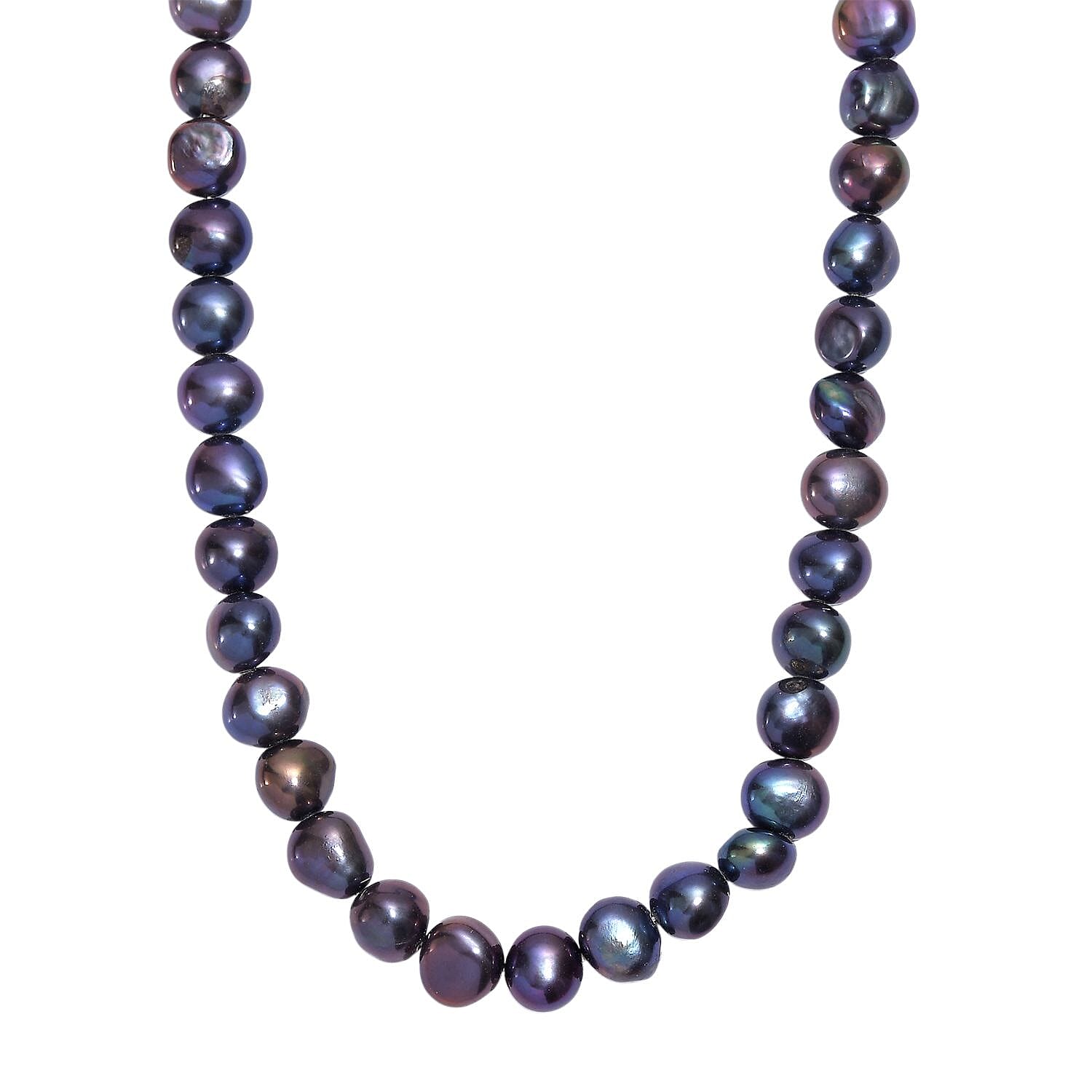 Peacock Dyed Pearl Necklace (Size - 18) Stainless Steel  130.000  Ct.