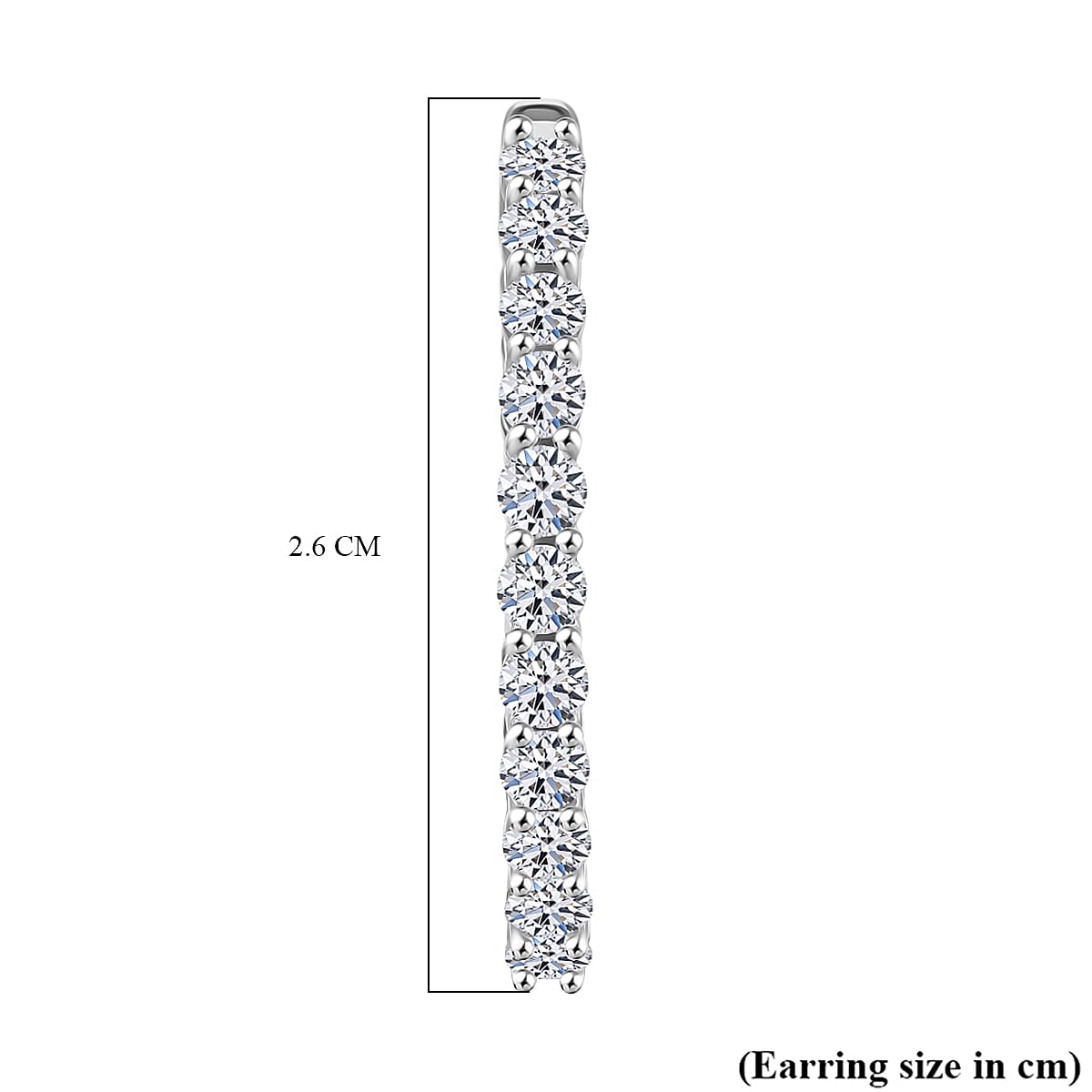 Luxuriant Lab Grown Diamond (SI-GH) Earring with Hoop in Rhodium Overlay Sterling Silver 2.01 Ct.