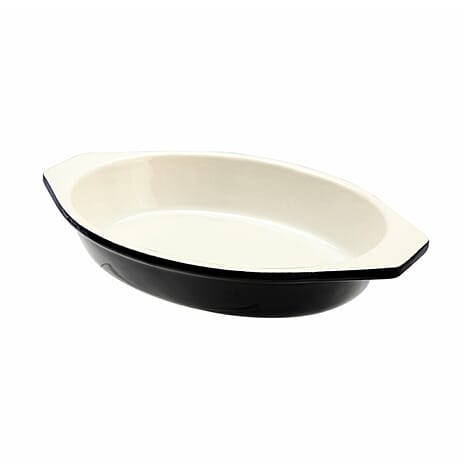 Sunnex Oval Cast Iron Serving and Baking Dish without Lid - Black