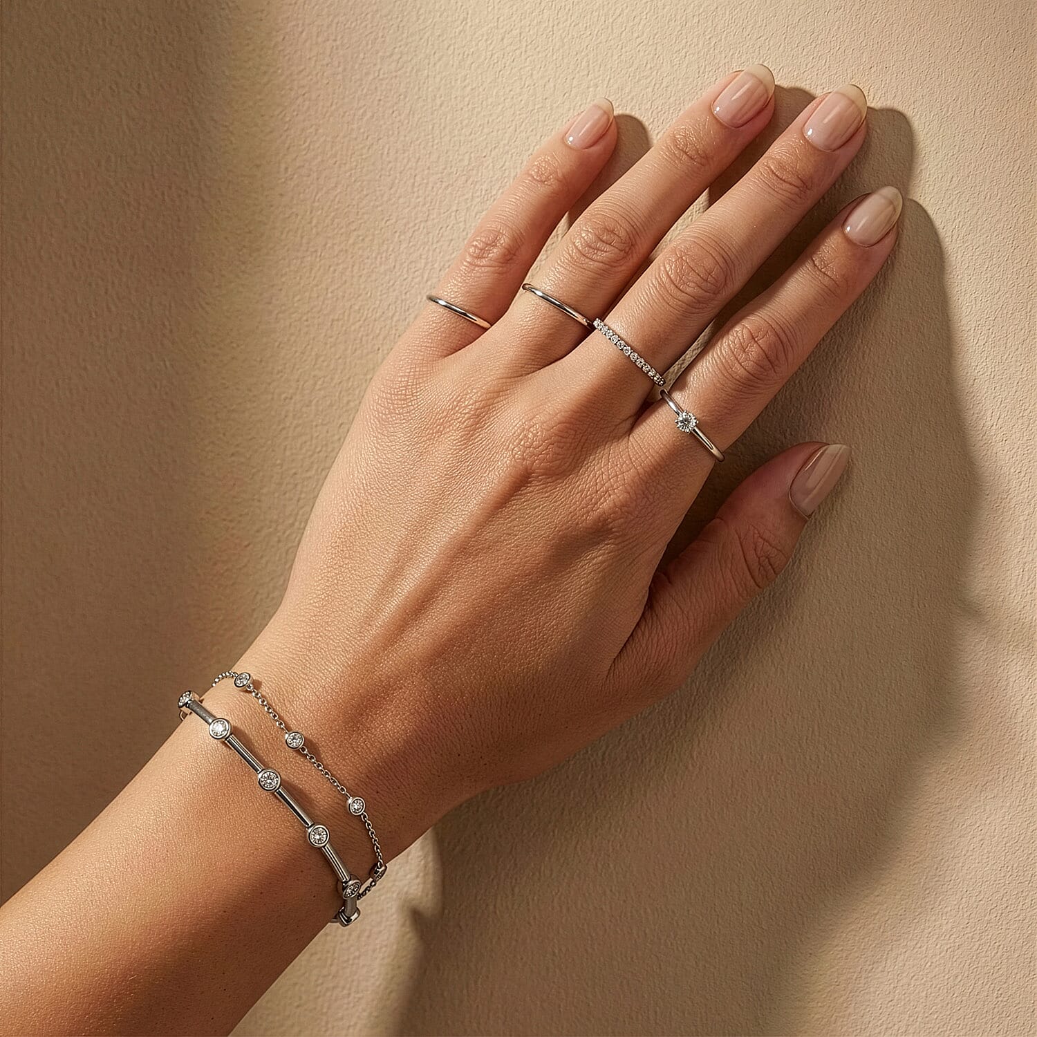 Luxuriant Lab Grown Diamond (SI-GH) Tennis Bracelet (Size 7.5) in Rhodium Overlay Sterling Silver 1.00 Ct