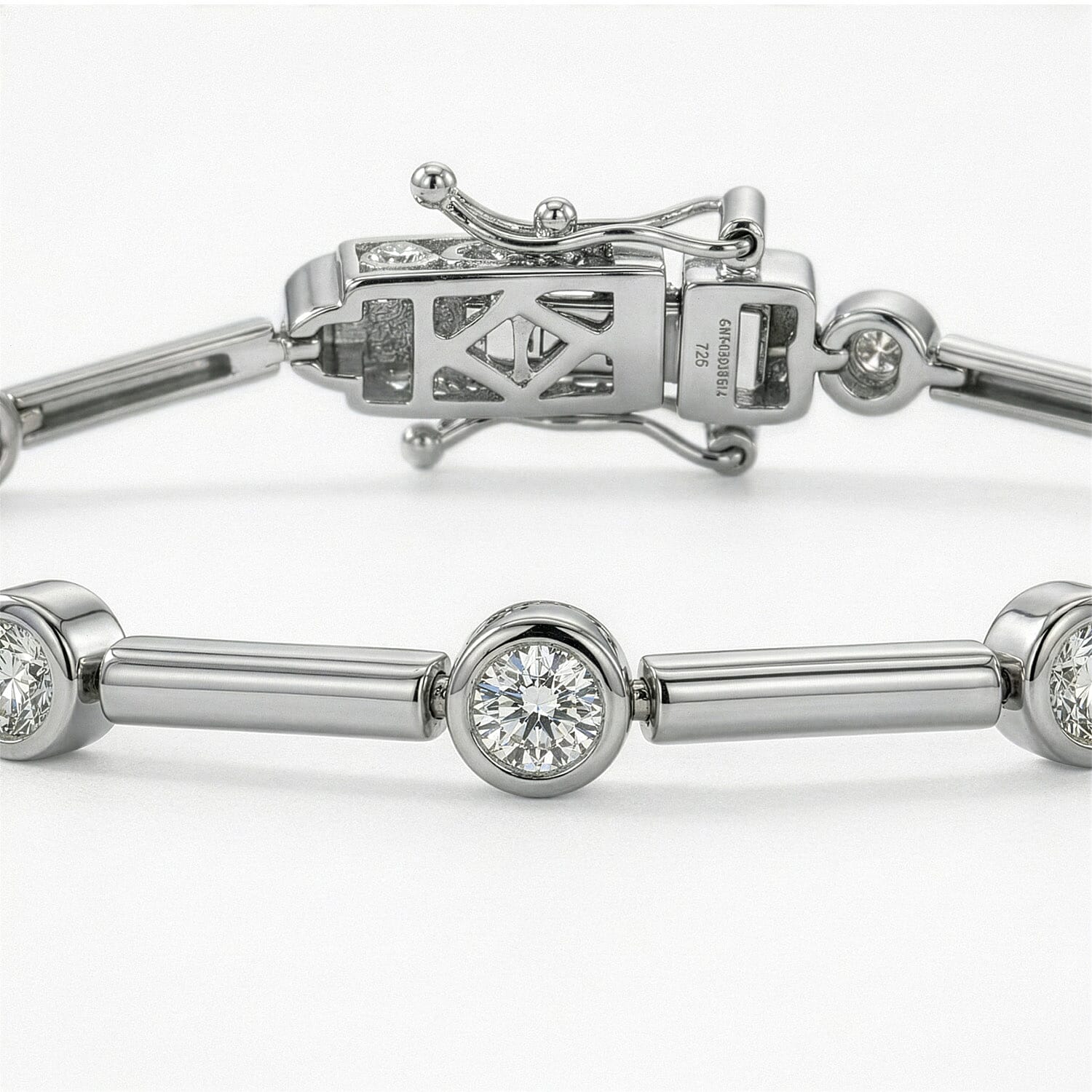 Luxuriant Lab Grown Diamond (SI-GH) Tennis Bracelet (Size 7.5) in Rhodium Overlay Sterling Silver 1.00 Ct