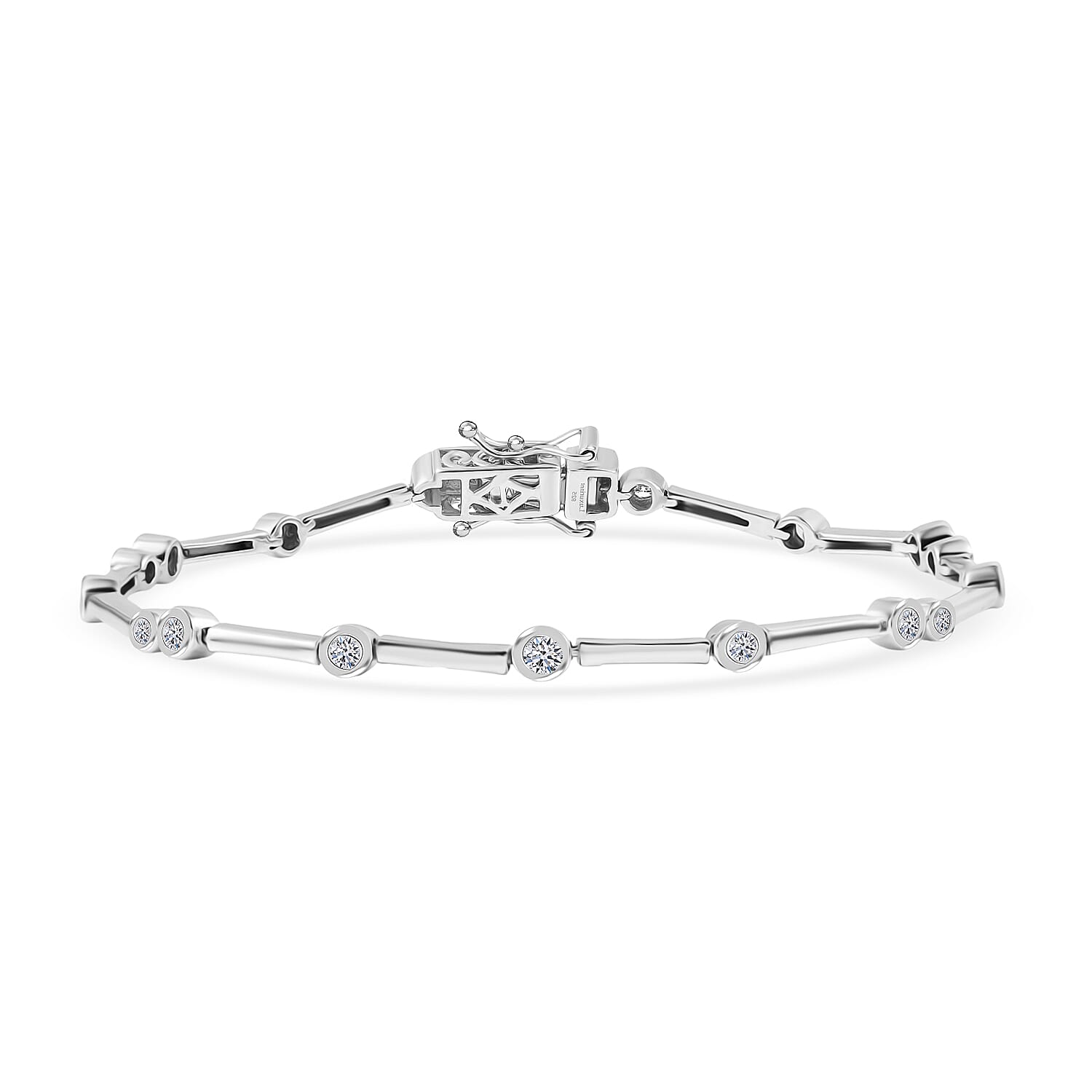 Black Friday Doorbuster Deal - Luxuriant Lab Grown Diamond (SI-GH) Tennis Bracelet (Size 7.5) in Rhodium Overlay Sterling Silver 1.00 Ct, Silver Wt. 9.21 Gms.