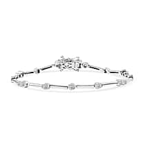 DOORBUSTER DEAL - Luxuriant Lab Grown Diamond (SI/GH) Tennis Bracelet (Size 7.5) in Rhodium Overlay Sterling Silver 1.00 Ct, Silver Wt. 9.21 Gms.