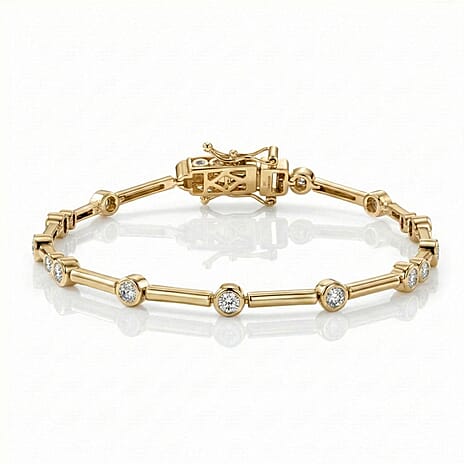 Luxuriant Lab Grown Diamond (SI-GH) Tennis Bracelet (Size 7.5) in 18K Yellow Gold Overlay Sterling Silver 1.00 Ct,