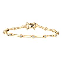 DOORBUSTER DEAL - Luxuriant Lab Grown Diamond (SI/GH) Tennis Bracelet (Size 7.5) in 18K Yellow Gold Overlay Sterling Silver 1.00 Ct, Silver Wt. 9.21 Gms.