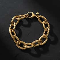 9K Yellow Gold Twist Oval Link Bracelet (Size 8) with Lobster Clasp, Gold Wt. 10.10 Gms.