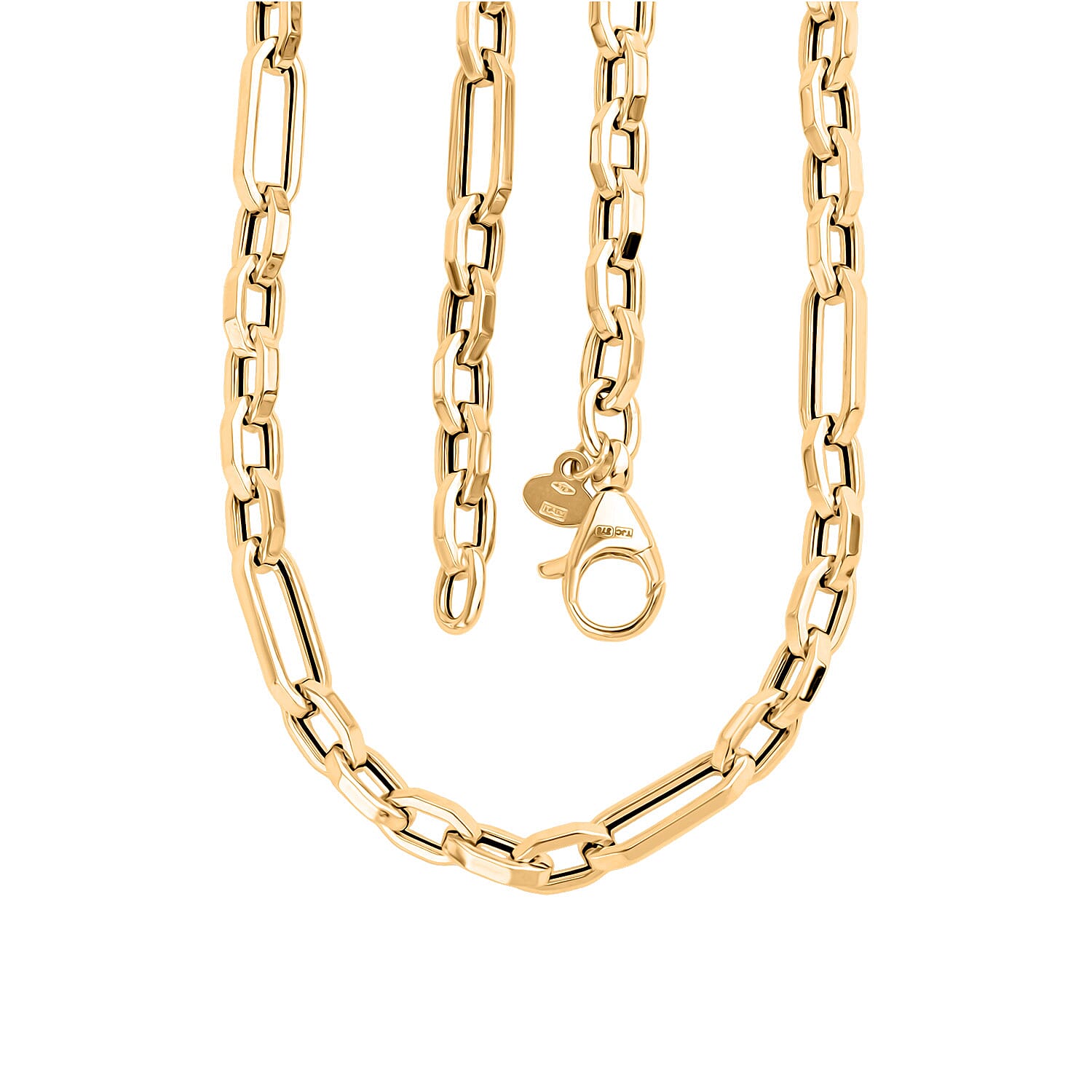 Maestro Collection - Italian Made- 9K Yellow Gold Cable Figaro Necklace (Size 20) with Lobster Clasp, Gold Wt. 5.65 Gms.