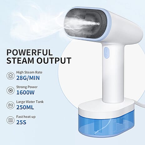 Black Friday Deal- MULTIFUNCTIONAL YASHE High Power Portable Garment Steamer (1600W) with Touch Control Panel and LCD Display - White